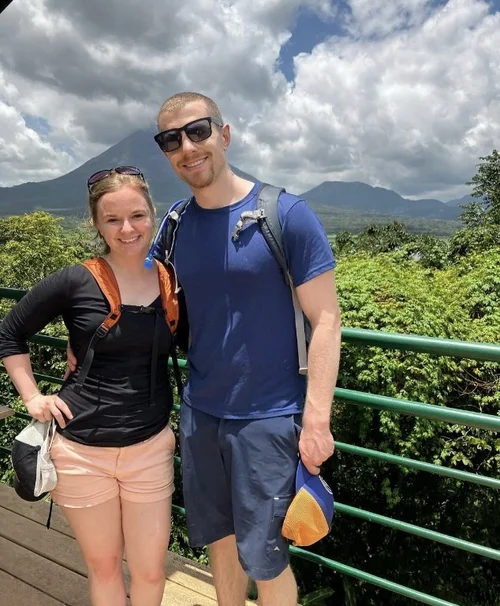 Nick and Caitlin hiking in Costa Rica.